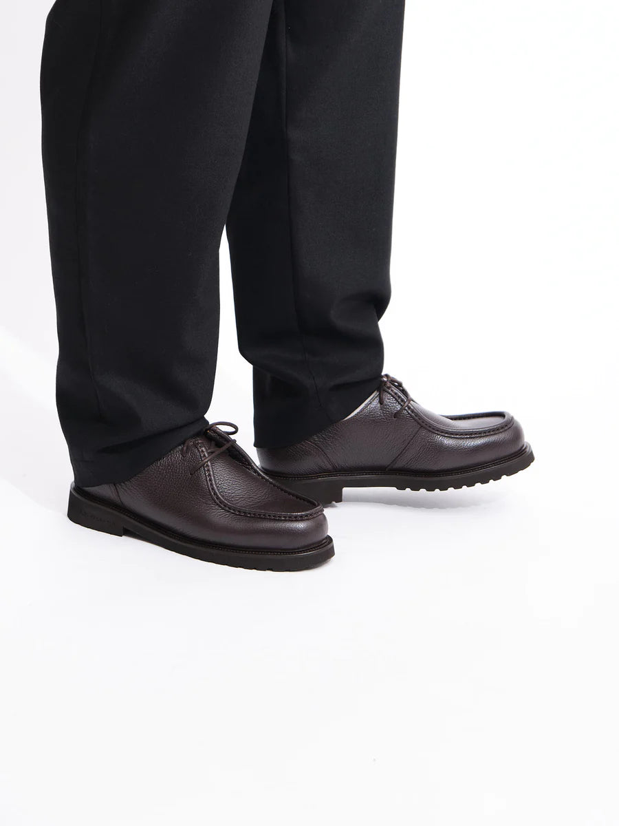 Lightweight Deck Shoe | Brown Grained Leather