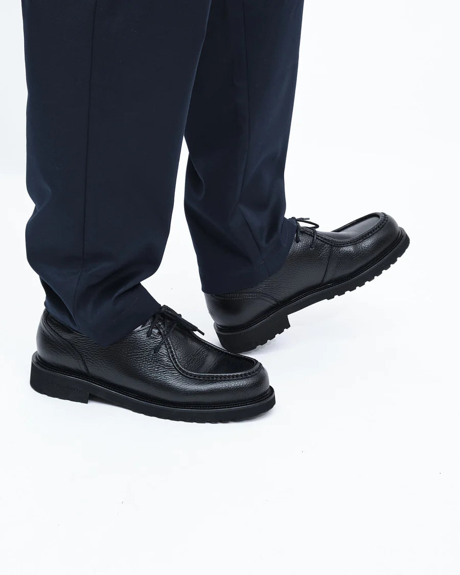 Lightweight Deck Shoe - Black Grained Leather