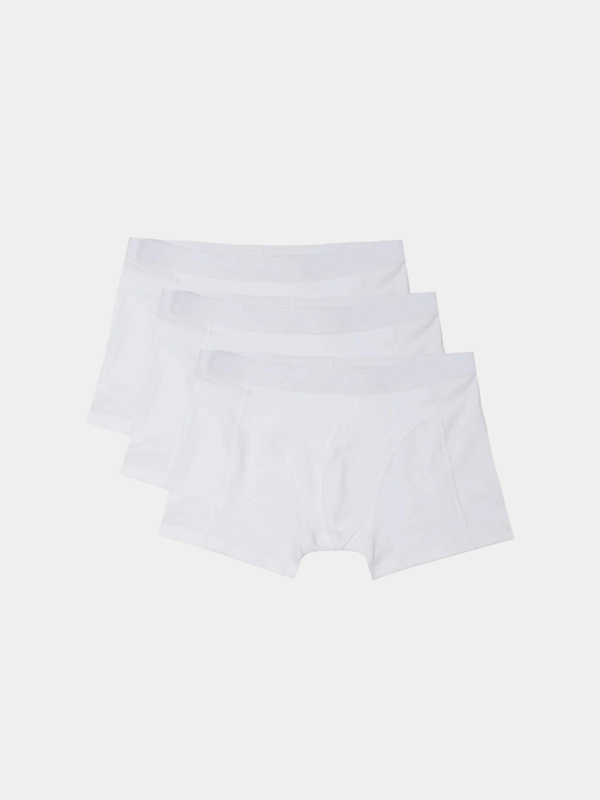 3-Pack Organic Boxers | White