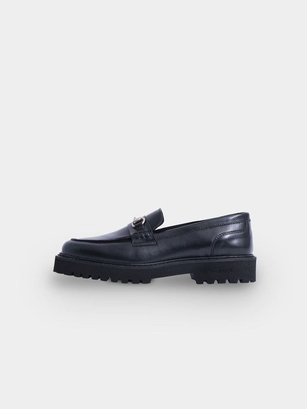 Lightweight Chunky Horsebit Loafer | Black