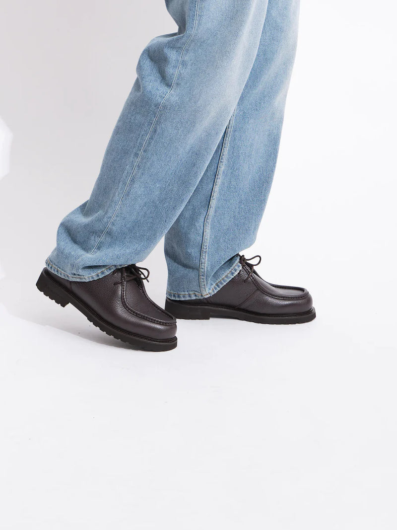 Lightweight Deck Shoe Brown Grained Leather S.T. VALENTIN