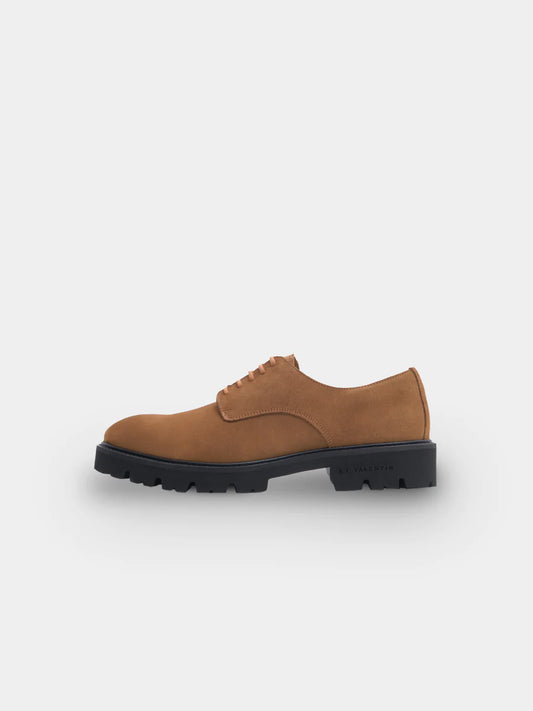 Leichter Derby-Schuh | Tabakfarbenes Wildleder