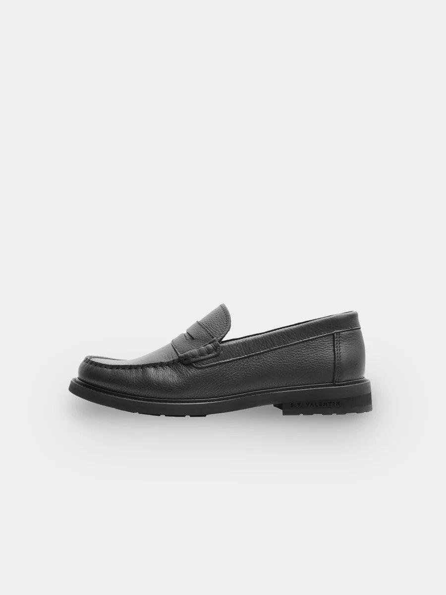 Klassischer Loafer | Schwarzes genarbtes Leder