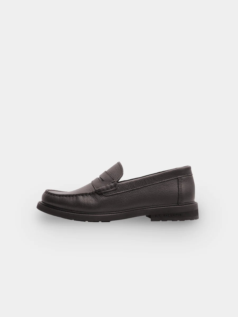 Klassischer Loafer | Braunes genarbtes Leder