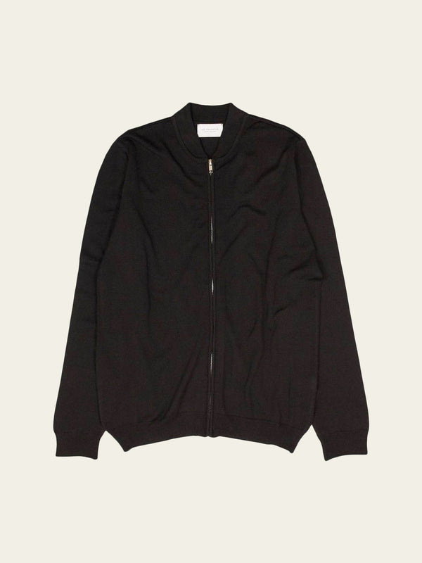 Extrafine Merino Bomber Knit | Black